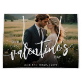 Gepersonaliseerde foto Moderne eerste Valentijnsda Groot Cadeauzakje (Voorkant)