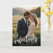 Gepersonaliseerde foto moderne eerste Valentijnsda Kaart (Gele Bloem)