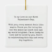 Gepersonaliseerde foto Moderne eerste Valentijnsda Keramisch Ornament (Achterkant)