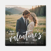 Gepersonaliseerde foto Moderne eerste Valentijnsda Magneet (Voorkant)