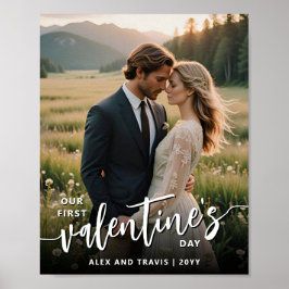 Gepersonaliseerde foto Moderne eerste Valentijnsda Poster
