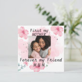 Gepersonaliseerde foto Moeder citaat roze moederda (Staand voorkant)