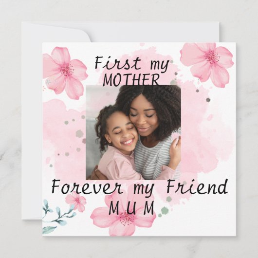 Gepersonaliseerde foto Moeder citaat roze moederda (Voorkant)