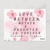 Gepersonaliseerde foto Moeder citaat roze moederda Briefkaart (Achterkant)