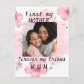 Gepersonaliseerde foto Moeder citaat roze moederda Briefkaart (Voorkant)