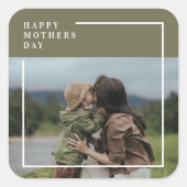 Gepersonaliseerde foto Moederdag cadeau Vierkante Sticker (Voorkant)