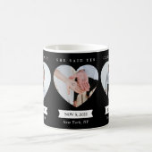 Gepersonaliseerde foto Mok Getrouwd Foto's Zwart (Center)