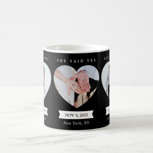 Gepersonaliseerde foto Mok Getrouwd Foto's Zwart (Center)