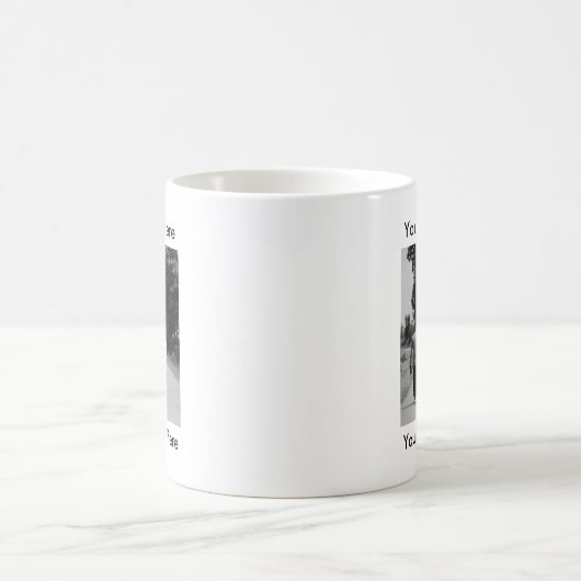 Gepersonaliseerde foto Mok met tekst (Center)