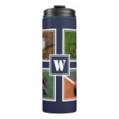 Gepersonaliseerde foto Monogram SPORT Thermosbeker (Voorkant)