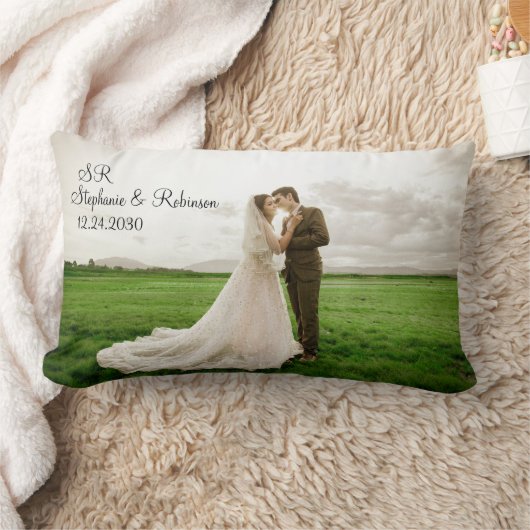 Gepersonaliseerde foto Monogramed Gift Kussen (Deken)