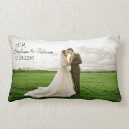 Gepersonaliseerde foto Monogramed Gift Kussen