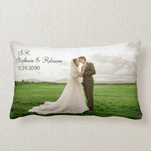 Gepersonaliseerde foto Monogramed Gift Kussen