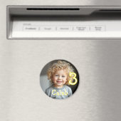 Gepersonaliseerde foto, naam en leeftijd koelkast magneet (Insitu (Vaatwasser))