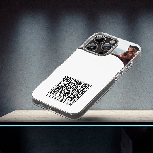 Gepersonaliseerde foto, naam en QR-code telefoonho Case-Mate iPhone Case