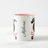 Gepersonaliseerde foto & naam koffie Mok voor kat  (Center)