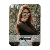 Gepersonaliseerde foto & naam magneet (Verticaal)