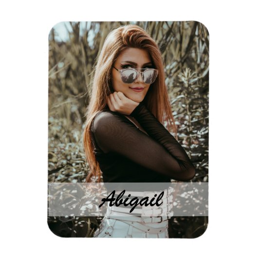 Gepersonaliseerde foto & naam magneet (Verticaal)