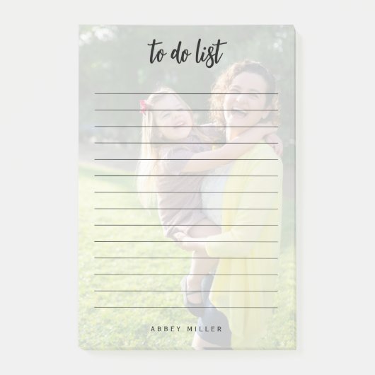 Gepersonaliseerde foto & naam om te doen lijst Pos Post-it® Notes (Voorkant)