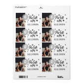 Gepersonaliseerde foto-naamcadeau voor zwart afdru etiket (Full Sheet)