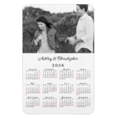 Gepersonaliseerde foto namen 2026 Kalender Magneet (Verticaal)