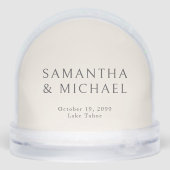 Gepersonaliseerde foto namen trouwdatum aandenken sneeuwbol (Achterkant)