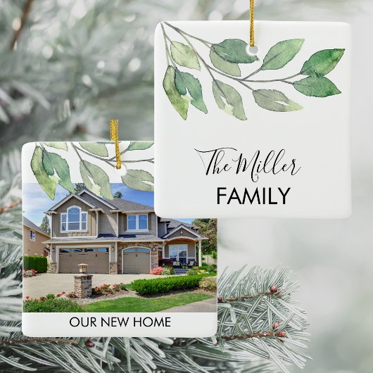 Gepersonaliseerde foto Nieuw huis Keramisch Ornament