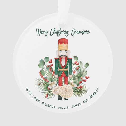 Gepersonaliseerde Foto Notenkraker Oma Kerstmis Ornament (voorkant)