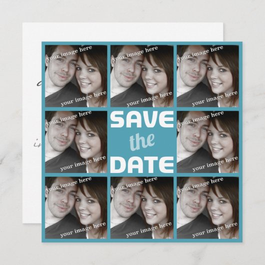 Gepersonaliseerde Foto Octet sparen de Datum Save The Date (Voorkant / Achterkant)