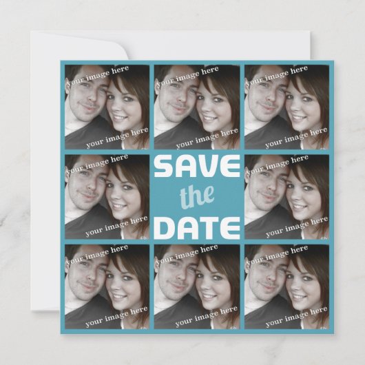 Gepersonaliseerde Foto Octet sparen de Datum Save The Date (Voorkant)