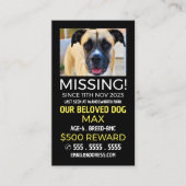 Gepersonaliseerde foto, Ontbrekende, verloren Kaar Visitekaartje (Voorkant)