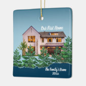 Gepersonaliseerde foto Onze Eerste Huis Kerstmis Keramisch Ornament (Links)