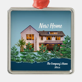 Gepersonaliseerde foto Onze Eerste Huis Kerstmis Metalen Ornament