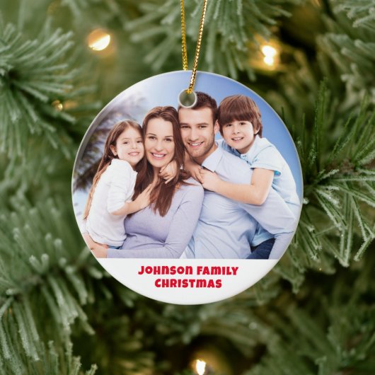 Gepersonaliseerde foto Ornament, aangepaste famili Keramisch Ornament (Boom)