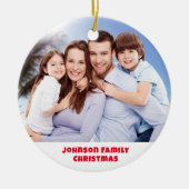 Gepersonaliseerde foto Ornament, aangepaste famili Keramisch Ornament (Voorkant)
