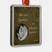 Gepersonaliseerde Foto Ornament Herfst Bloemen Her (Rechts)