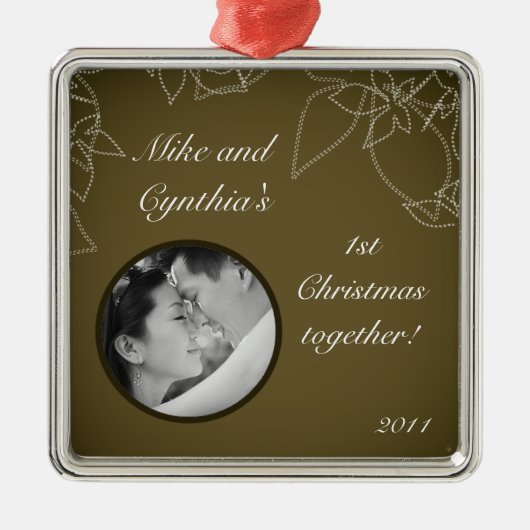 Gepersonaliseerde Foto Ornament Herfst Bloemen Her (Voorkant)