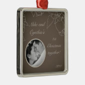 Gepersonaliseerde Foto Ornament Herfst Bloemen Her (Rechts)