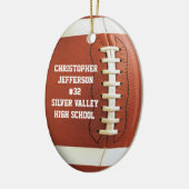 Gepersonaliseerde foto Ovaal Football Sport Orname Keramisch Ornament (Links)