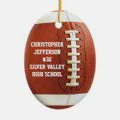 Gepersonaliseerde foto Ovaal Football Sport Orname Keramisch Ornament (Voorkant)