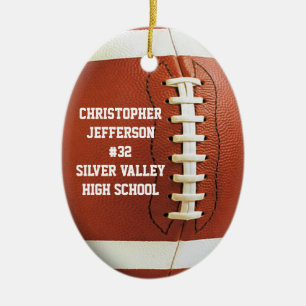 Gepersonaliseerde foto Ovaal Football Sport Orname Keramisch Ornament