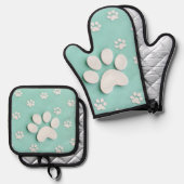 Gepersonaliseerde foto oven Mitt Set (Voorkant / Achterkant)