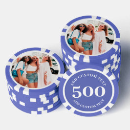 Gepersonaliseerde foto Paarse genummerd 500 Value  Poker Chips