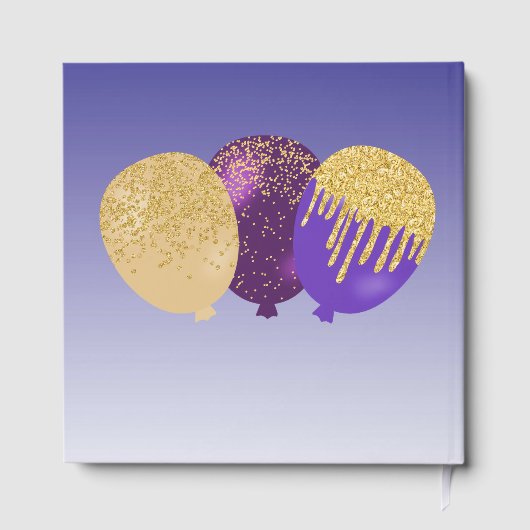 Gepersonaliseerde foto Paarse glitter, 18e verjaar Gastenboek (Achterkant)