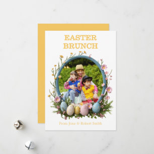 Gepersonaliseerde foto Pasen bloemen Feestdagenkaart