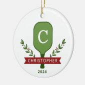 Gepersonaliseerde Foto Pickleball Kerst Ornament (Links)