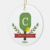Gepersonaliseerde Foto Pickleball Kerst Ornament (Links)