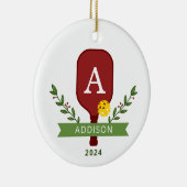 Gepersonaliseerde Foto Pickleball Kerst Ornament (Rechts)