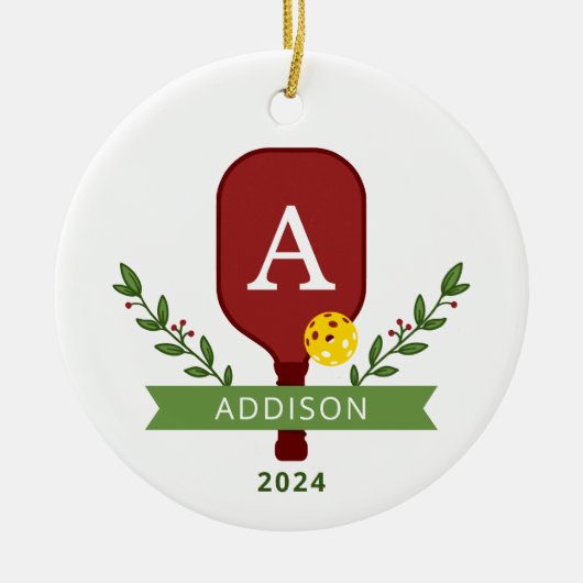 Gepersonaliseerde Foto Pickleball Kerst Ornament (Voorkant)