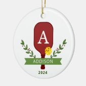 Gepersonaliseerde Foto Pickleball Kerst Ornament (Links)